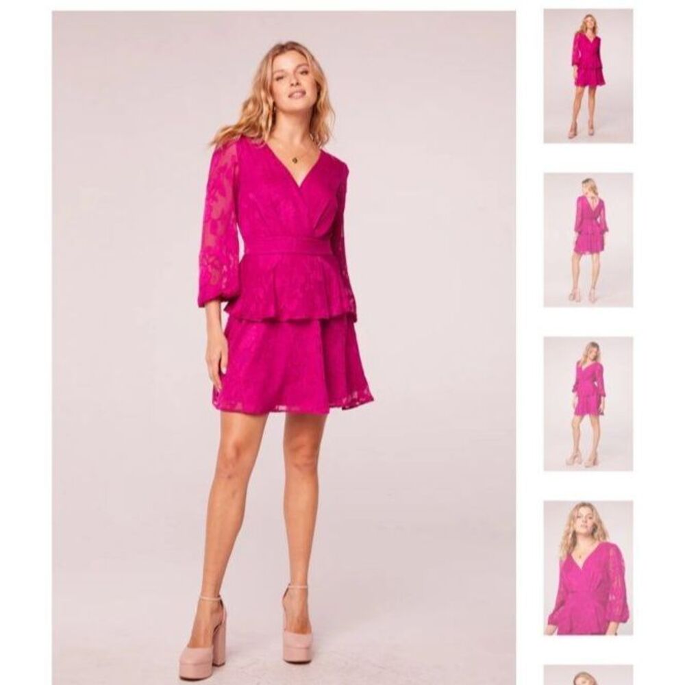 Band Of The Free Kiss Me Fuchsia Pink Fit and Flare Mini Dress Size Medium